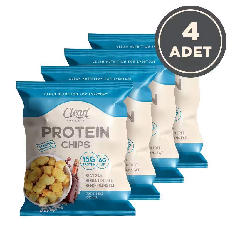 gfrgfg Clean Powders Protein Chips 50 Gr Tuz Sirke 4 Adet - Görsel 1